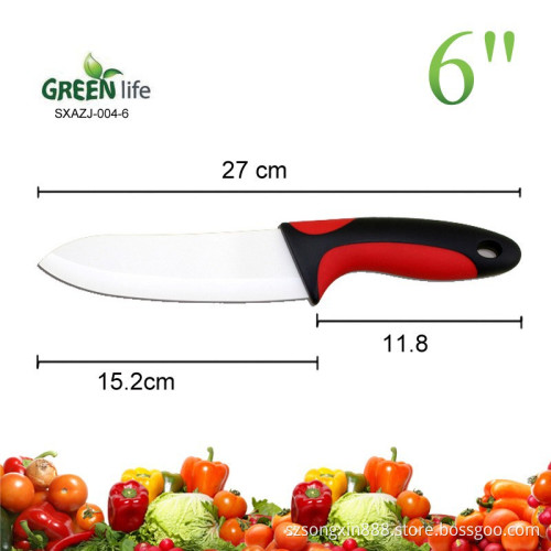 1-Piece 6 inch ceramic chef's knife with ABS+TPR handle,ceramic knife 2015 newest